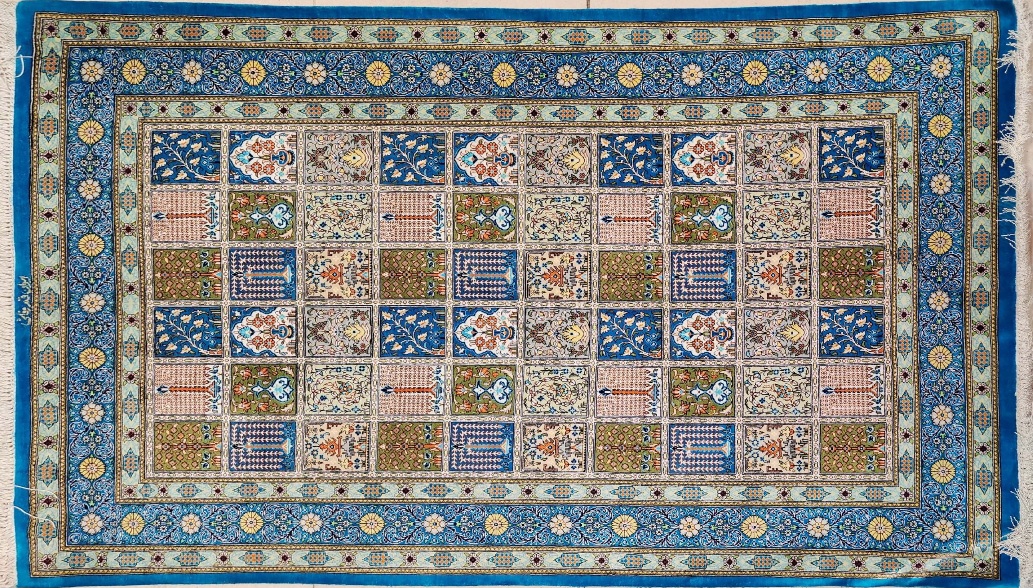 Handmade persian carpet Qom silk 1236